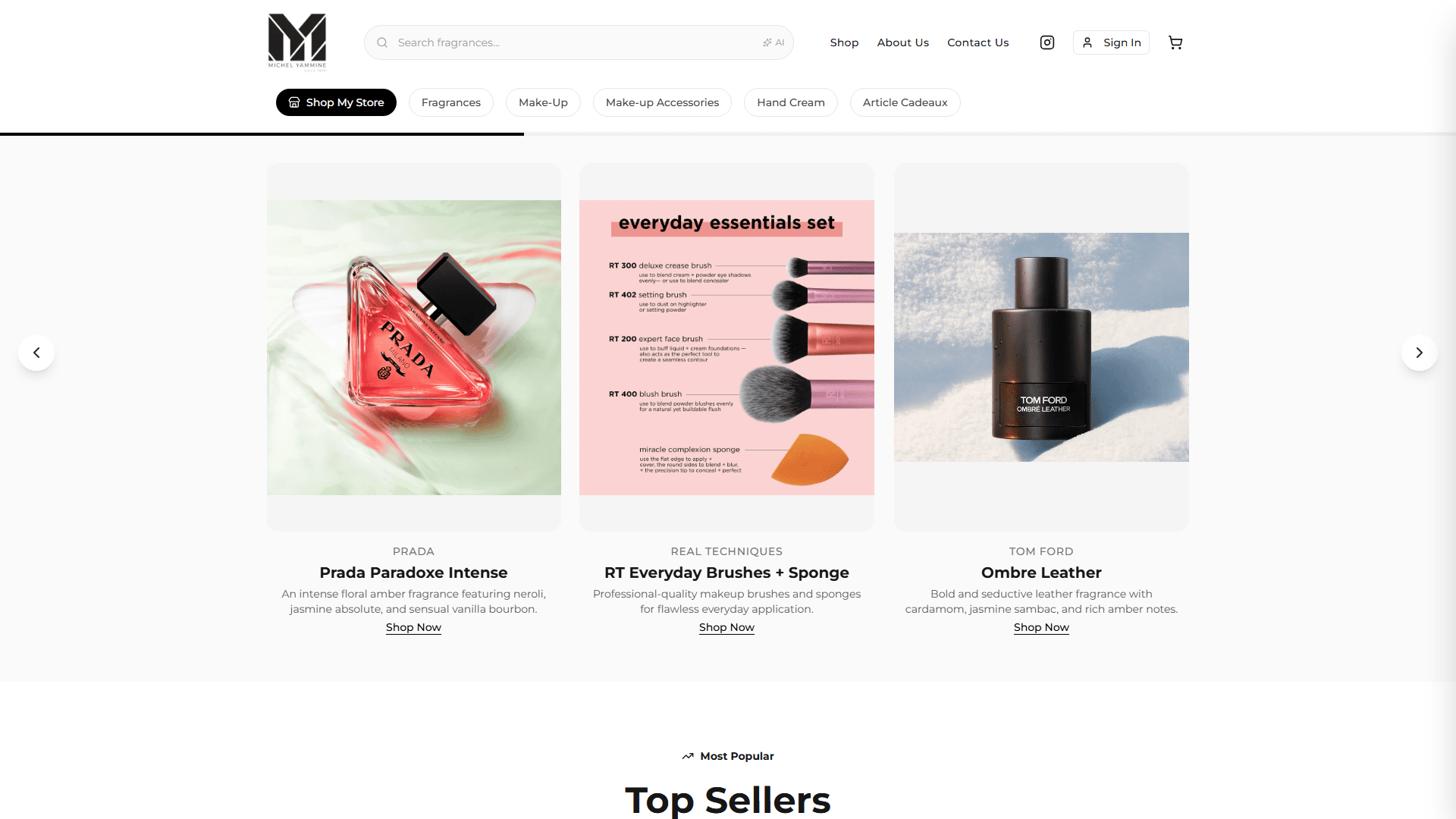 Michel Yammine Perfumerie E-Commerce — Perfumerie Michel Yammine project screenshot