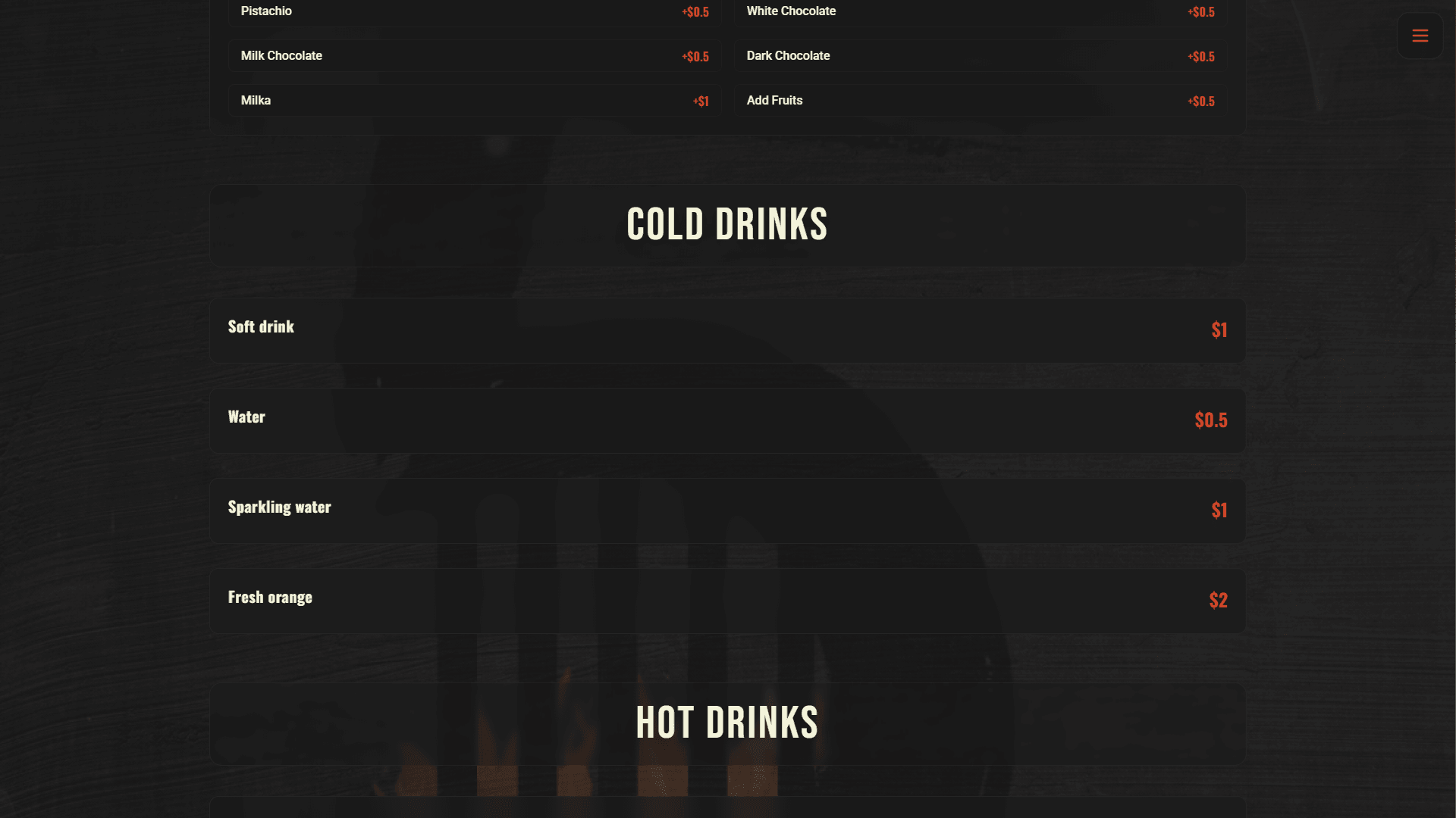 Mobile responsive view