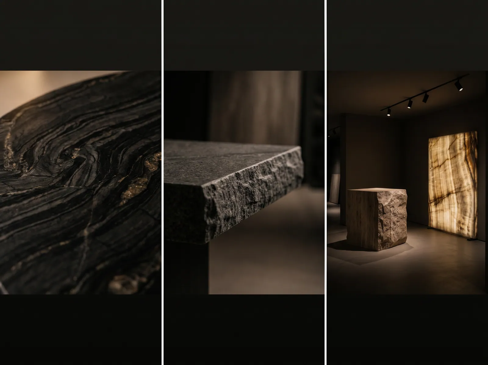 Dramatic dark marble veining