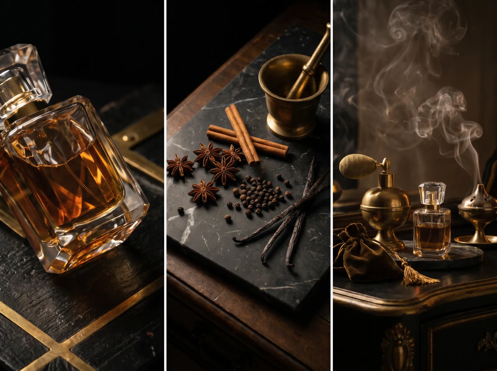 Opulent dark vanity still life