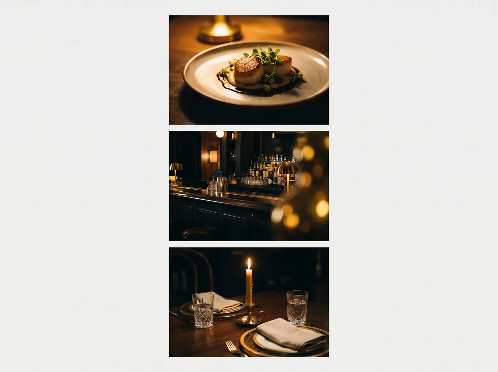 Plated gourmet dish under warm light
